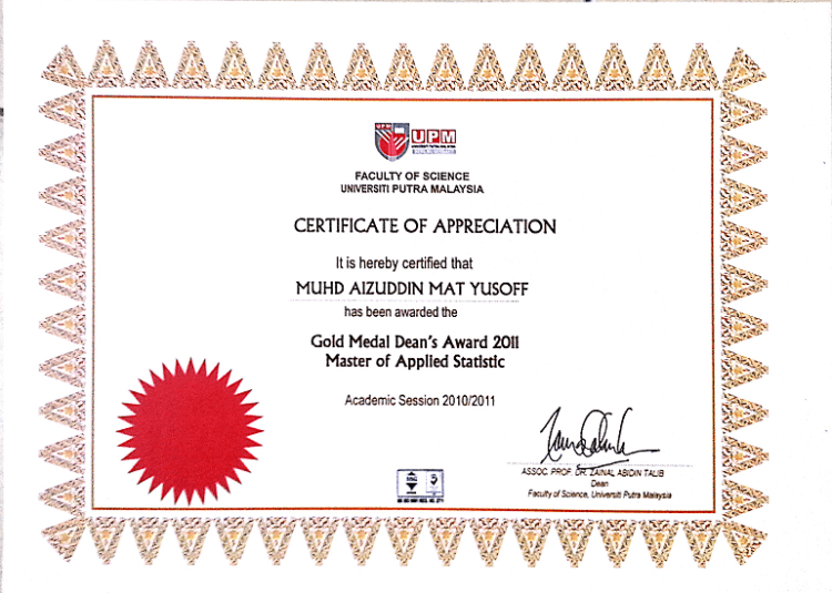 Master Dean Gold Award