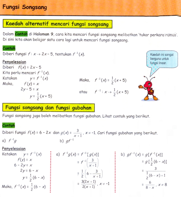 Gambar 4: Kaedah Alternatif, Fungsi Songsang dan Gubahan