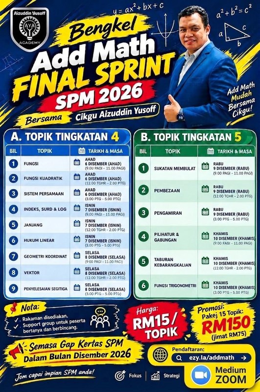 Bengkel Add Math Final Sprint SPM 2026