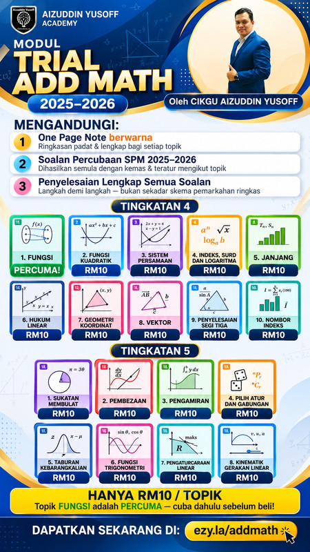 Modul Trial Add Math 2025 dan 2026