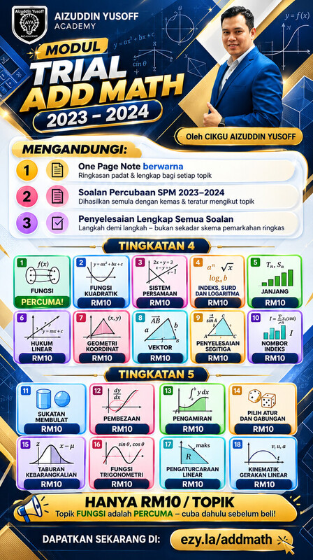 Modul Trial Add Math 2023 dan 2024
